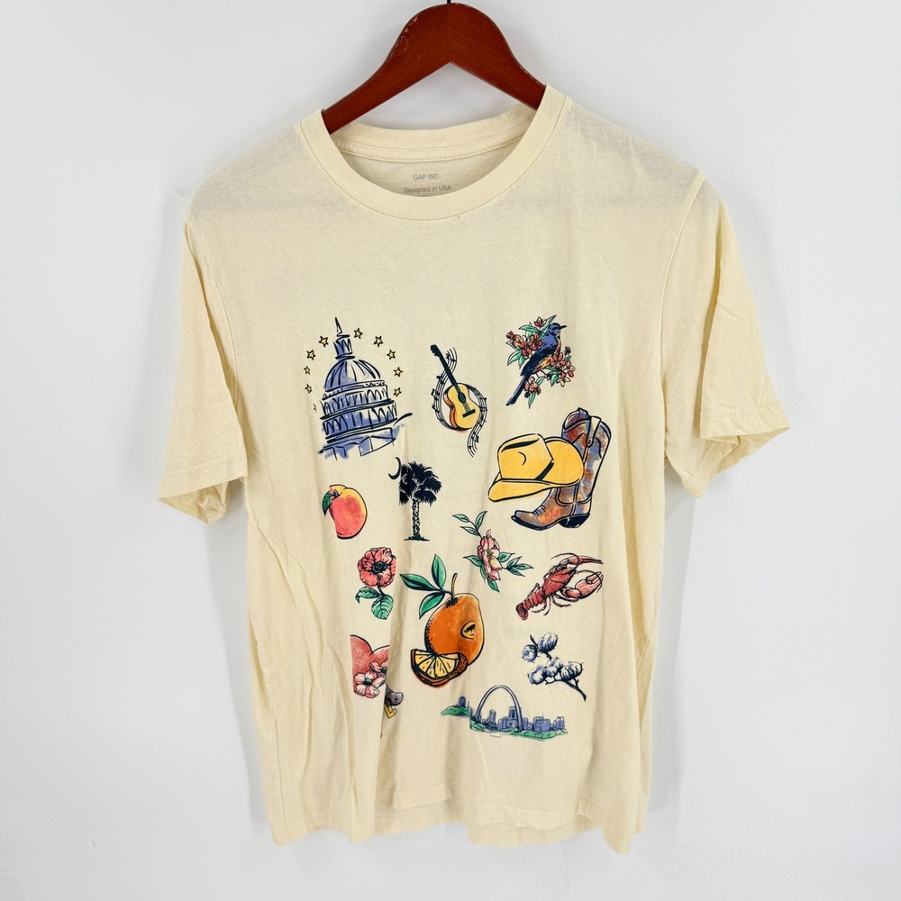 Gap Inc. Taste of the South Graphic T-Shirt Ivory Large Southern Travel Tee
